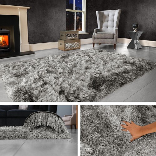 Dark grey large shaggy floor - grey,