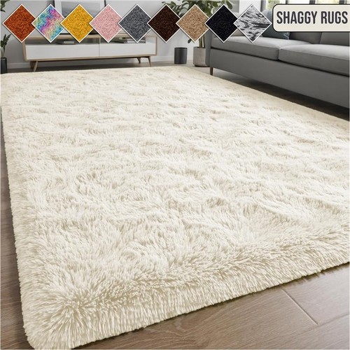 Fluffy rugs large shaggy rug - rugs,